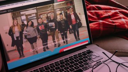 laptop showing Rutgers–Newark students